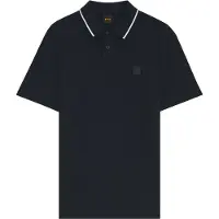 BOSS Poloshirt i bomuldspiqué med kontraststribe på kraven