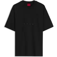HUGO Oversize fit T-shirt i bomuld med blandede logodetaljer