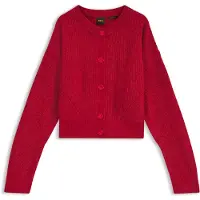 BOSS Relaxed-fit cardigan med hulstrikkede detaljer