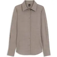 BOSS Skjorte i uld-hørflannel med slim-fit