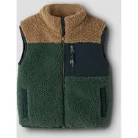 Name it Fleecevest - NmmMacey - Teddy - Jungle Green - - 4 år (104) - Fleecejakke