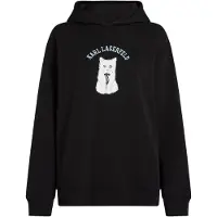 Karl Lagerfeld Sweatshirt 'Choupette-Skizzen' lyseblå / sort / hvid