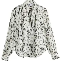 Next Bluse ecru / oliven / sort