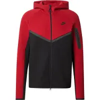 Nike Hættetrøje Tech Fleece FZ Windrunner - Rød/Sort, størrelse Large