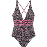 LASCANA Badedragt magenta / sort / hvid