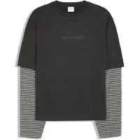 Bershka Bluser & t-shirts grå-meleret / sort