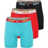 Nike Boxershorts Essential Cotton Stretch 3-Pak - Turkis/Rød/Sort, størrelse Medium