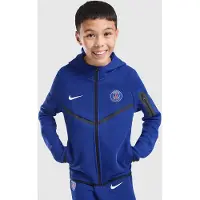 Nike Paris Saint-Germain Hættetrøje NSW Tech Fleece FZ - Blå/Hvid Børn - , størrelse M: 137-147 cm