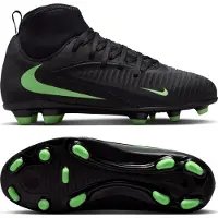 Nike Phantom 6 Club High Cut MG Shadow - Sort/Grøn Børn - Multi Ground (MG), størrelse 37½