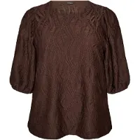 Zizzi Bluse 'ELOTUS' mørkebrun