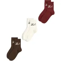 Karl Lagerfeld Sokker 'Signature' choko / bordeaux / sort / hvid