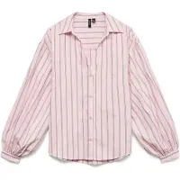 Vero Moda Bluse 'VMGINA' creme / choko / lyserød / sølv