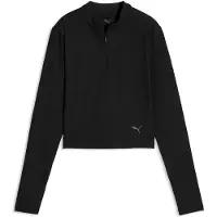 Puma CLOUDSPUN Quarter-Zip Long Sleeve Top Women, Performance, Black, XS