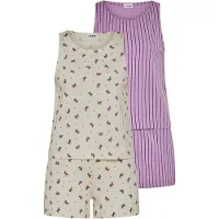 LASCANA Shorty beige / lilla / sort