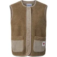 Pieces Vest 'PCANASTACIA' beige / camel