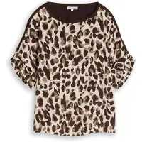 Tom Tailor Bluse creme / brun / lysebrun