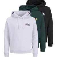 Jack & Jones Sweatshirt 'JJAERO' lysegrå / rød / sort