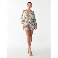 St MRLO Jumpsuit 'Maya' lyseblå / brun / gul