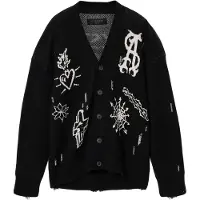 AllSaints Cardigan 'STAGED' sort / hvid