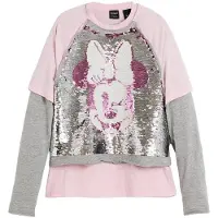 Desigual Bluser & t-shirts 'Minnie Mouse' grå-meleret / lyserød / sølv / hvid