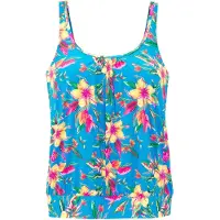 LASCANA Tankini-overdel blå / lysegul / jade / pink