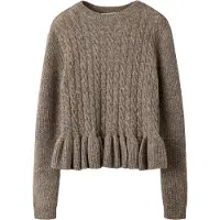 Name it Bluse - Strik - NkfLinda - Taupe Gray - - 7-8 år (122-128) - Bluse