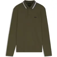BOSS Langærmet poloshirt i bomuldspiqué