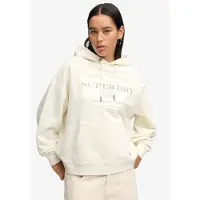 Superdry Superdrytil kvinder. W2012691A Luxe Relaxed hættetrøje i beige (XS), Casual, Bomuld