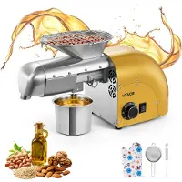 Vevor oliepressemaskine, 5 kg/t kapacitet, 1250 W olieudtrækker, automatisk elektrisk olieproducent til kommerciel brug i hjemmet, 50 ℃-300 ℃ varm- og koldpresning til jordnødder, sesam, sojabønner, m