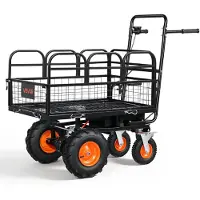Vevor Elektrisk Vogn, 36V 432 Wh Batteridrevet Elvogn, 500W Trillebør med Bremse, 300 kg Last Kraftig Stål Havevogn til Gård og Have All Purpose Modular Lad