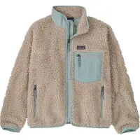 Patagonia - Mærker - K's Retro-X Jkt Natural w/Virtually Blue til UnisexUld - Børnetoj Størrelse S - Blå