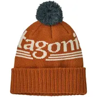 Patagonia - Huer - Powder Town Beanie Hut Tripper Logo Cinnamon Brown til UnisexUld - Brun