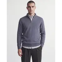 Jack & Jones Ensfarvet Striktrøje Med Kvart Lynlås