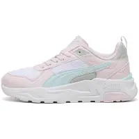 Puma Trinity 2 Sneakers Youth, Shoes, White/Aqua Glow/Powder Pink, 35.5