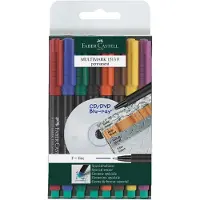 Faber-Castell MULTIMARK 1513 - Markør - permanent - 0.6 mm - fin - med viskelæder (pakke med 8)