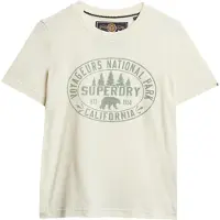 Superdry Superdrytil kvinder. W1011762A Lo-Fi Outdoors afslappet T-shirt off-white (L), Hvid, Casual, Bomuld, Korte ærmer