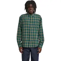 Element - Skjorter - Button Down Regular Flannel Shirt Green Checks til UnisexBomuld - Størrelse L - Grøn