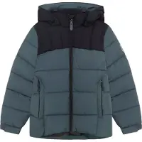 Color Kids Dynejakke - Quiltet - Turbulence/Sort - - 10 år (140) - Dunjakke
