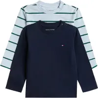 Tommy Hilfiger Bluser - 2-pak - Sky Blue Stripes - - 68 - Bluse
