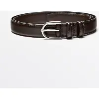 Massimo Dutti - Male - Elegant Bælte I Nappalæder Med Dobbelt Strop - Brun - 90