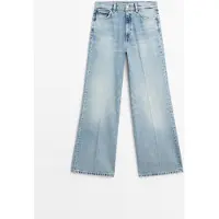 Massimo Dutti - Female - High Waist Trompetbukser I Denim - Lys Blå - 36