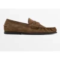 Massimo Dutti - Male - Mokkasiner I Blødt Skind - Brændt - 44