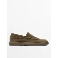 Massimo Dutti - Male - Mokkasin I Spaltlæder - Brændt - 45