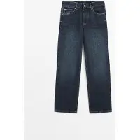 Massimo Dutti - Female - Cropped High Waist Jeans Med Straight Fit - Blå - 38