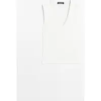 Massimo Dutti - Female - Top Med V-Udskæring Og Bomuld - Hvid - M