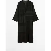 Massimo Dutti - Female - Kaftankjole Med Broderier - Sort - Xs