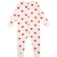 Petit Bateau Overall 'Dors' rød / naturhvid