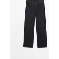 Massimo Dutti - Female - Mid Waist Wide Leg-Jeans - Mørkeblå - 38