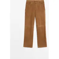 Massimo Dutti - Female - Bukser I Ruskind - Brændt - M