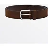 Massimo Dutti - Male - Bælte I Nubuck-Læder - Brun - 90